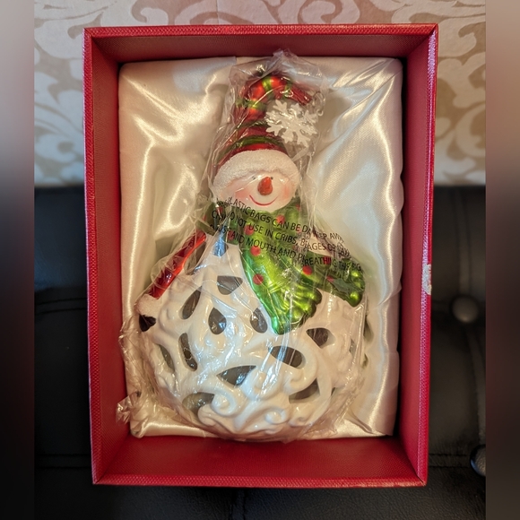 QVC Home Reflections Snowman Luminary w/Flameless Candle & Timer - Picture 6 of 7